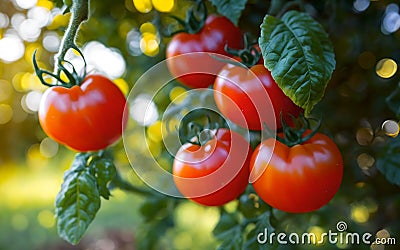 Bountiful Harvest Vibrant Tomatoes Straight from the Garden Stock Photo