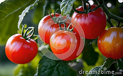 Bountiful Harvest Vibrant Tomatoes Straight from the Garden Stock Photo