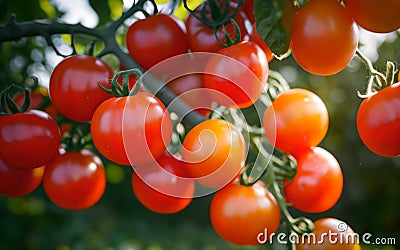 Bountiful Harvest Vibrant Tomatoes Straight from the Garden Stock Photo