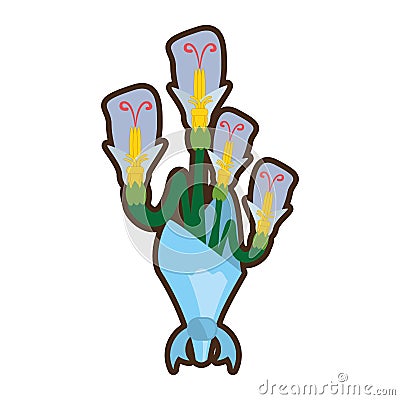 bouquet beuty flower ornament image Cartoon Illustration