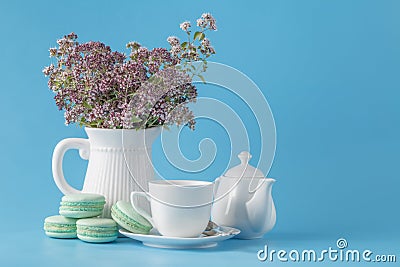 Bouquet of blossoming oregano Stock Photo