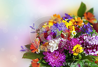 Bouquet of bright colorful flowers Stock Photo