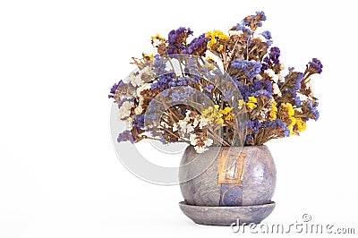 Bouquet of colorful dried sea lavender (limonium) Stock Photo