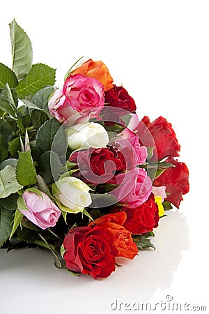 Bouquet of colorful roses Stock Photo