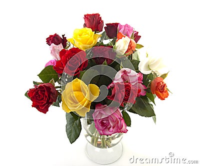 Bouquet of colorful roses Stock Photo