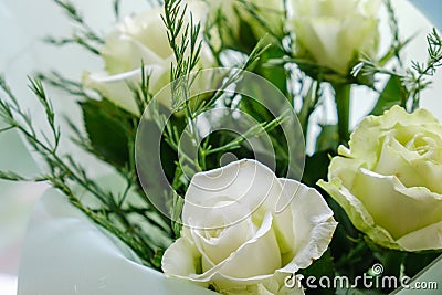 Bouquet flower rose isolated gerbera. wedding blossom Stock Photo