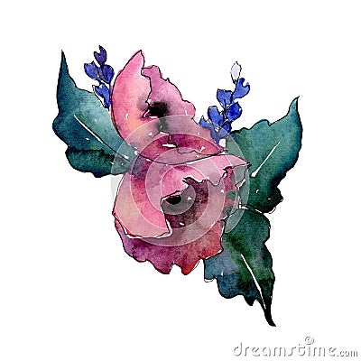 Bouquet flower in a watercolor style isolated. Stock Photo