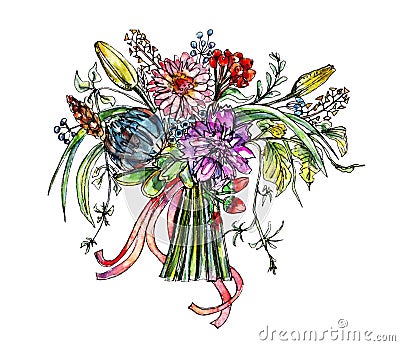 Bouquet of flowers Vector Illustration