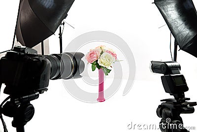 Bouquet of flowers in a photo studio Stock Photo