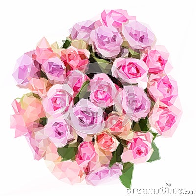 Bouquet of fresh roses Vector Illustration