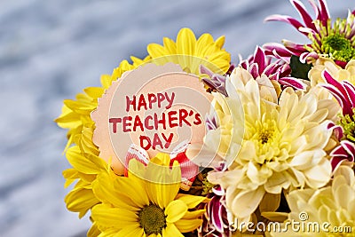 Bouquet of golden chrysanthemums. Stock Photo