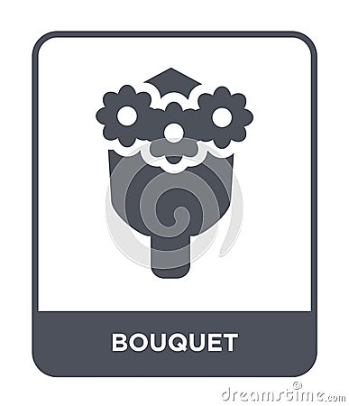 bouquet icon in trendy design style. bouquet icon isolated on white background. bouquet vector icon simple and modern flat symbol Vector Illustration