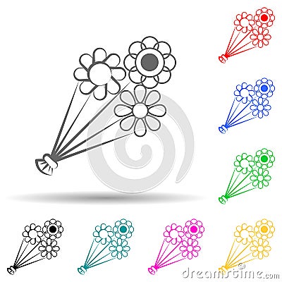 Bouquet multi color set icon. Simple thin line, outline of theatre icons for ui and ux, website or mobile application Stock Photo