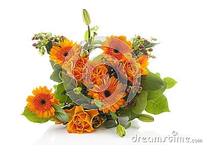 Bouquet of orange flowers Stock Photo