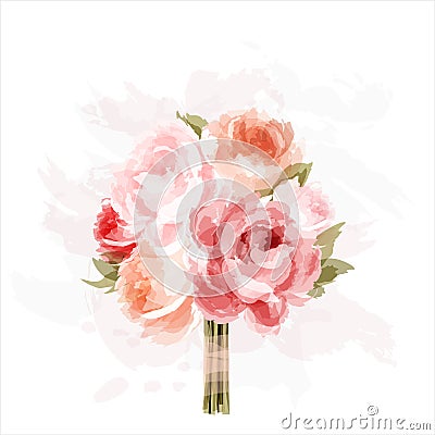 Bouquet of peonies Vector Illustration