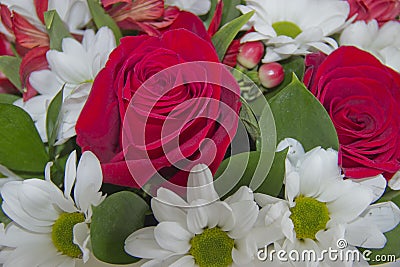 Bouquet with red roses Stock Photo