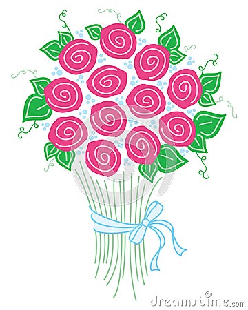 Bouquet of Roses Vector Illustration