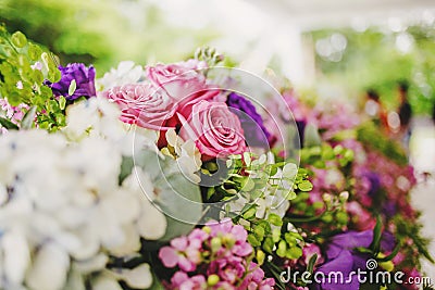 Bouquet of roses color, bridal wedding bouquet Stock Photo
