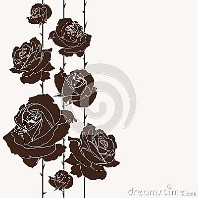 Bouquet of roses, seamless background Vector Illustration