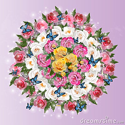 Bouquet of roses Vector Illustration