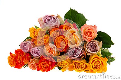 Bouquet roses on white background Stock Photo