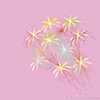 Bouquet of spring flowers on a pink background, vector illustration Vector Illustration