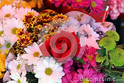 Bouquet of Summer Flowers Stock Photo