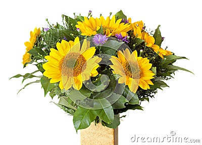Bouquet with sunflowers Stock Photo