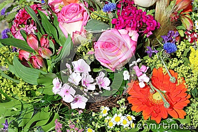 Bouquet of wonderful fresh Summer Flowers Stock Photo