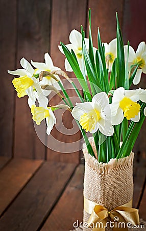 Bouquet of yellow narcissuses Stock Photo