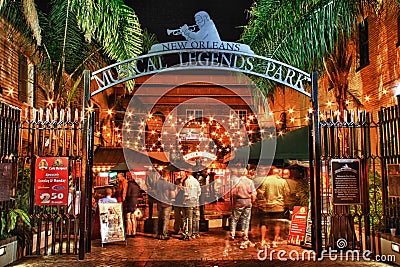 Bourbon Street New Orleans - Musical Legends Park Editorial Stock Photo