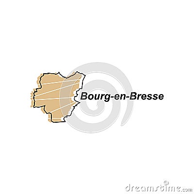 Bourg en Bresse City map. vector map of France Country colorful design, illustration design template on white background Vector Illustration