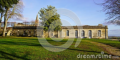 Bourg sur Gironde castle french village riverside in garonne dordogne river France Stock Photo