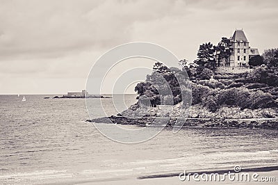 Bourgeois Mansion Facing the Sea in Dinard Stock Photo