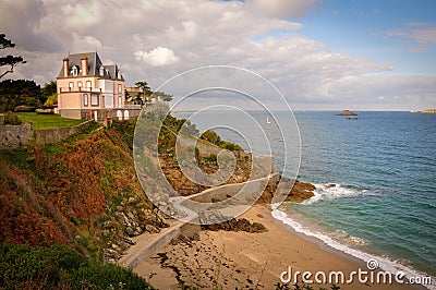 Bourgeois Mansion Facing the Sea in Dinard Stock Photo
