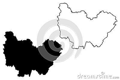 Bourgogne-Franche-Comte map vector Vector Illustration