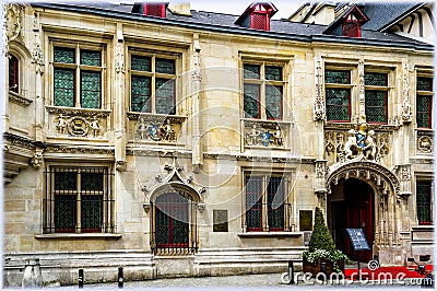 Bourgtheroulde Hotel in Rouen, France Editorial Stock Photo