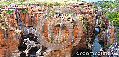 Bourke`s Luck Potholes in South Africa - Raging waters have created a strange geological site. Stock Photo