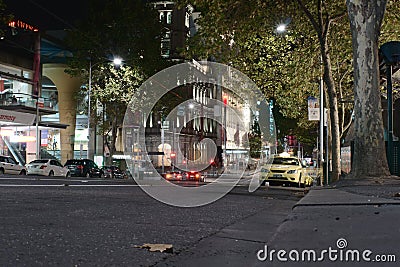 Bourke street at night Editorial Stock Photo