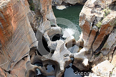 Bourkes Luck Potholes / River Gorge Stock Photo