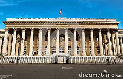 The Bourse of Paris- Brongniart palace ,Paris, France. Stock Photo