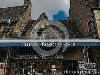 The Cotswold Shop located in the picturesque village of Bourton on the Water Editorial Stock Photo