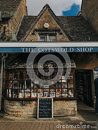 The Cotswold Shop located in the picturesque village of Bourton on the Water Editorial Stock Photo