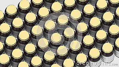 Bouteilles en verre pharmacie avec comprimés génériques de vitamine c et logo fictif. production industrielle pharmaceutique illustration libre de droits Bouteilles en verre pharmacie avec comprimés génériques de vitamine c et logo fictif. production industrielle pharmaceutique illustration libre de droits