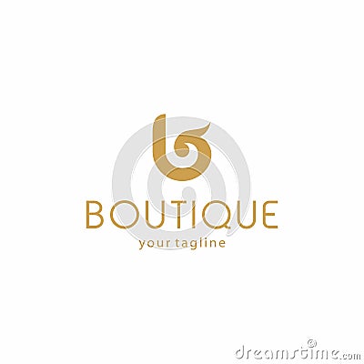 Boutique Luxury Logo Design. B Icon Vector Illustration