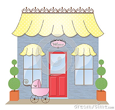 Boutique Storefront Cartoon Illustration