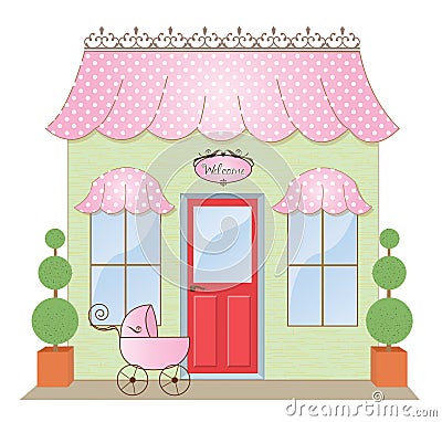 Boutique Storefront Cartoon Illustration