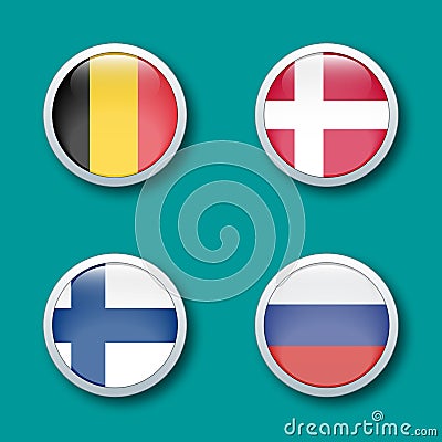 Bouton drapeau groupe B euro 2021 Vector Illustration