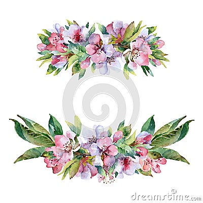 Boutonnieres of flowering branches Cartoon Illustration