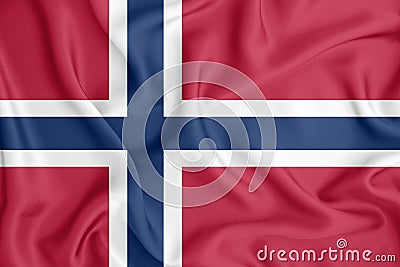 Bouvet Island flag in 3D, broad format, flowing with the breeze. three-dimensional rendering Cartoon Illustration